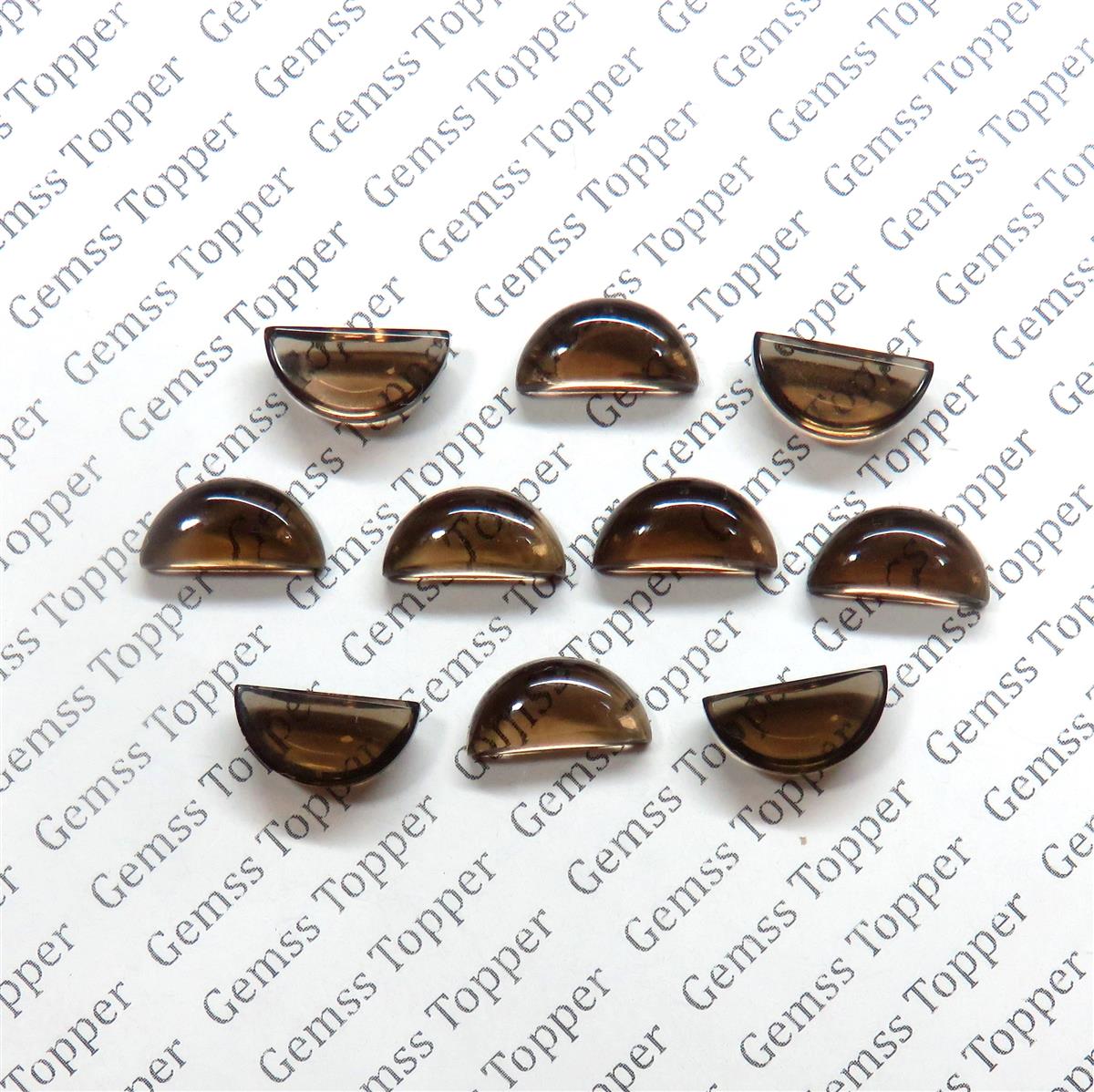 Smoky Quartz 6x12 mm D Shape Cabochon
